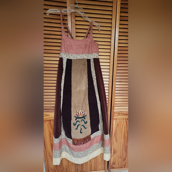 Lotus Patchwork Maxi Hippie Festival Dress - Picture 2 of 8